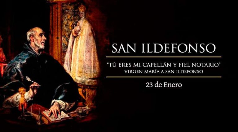 San Ildefonso, capellán y fiel notario de la Virgen
